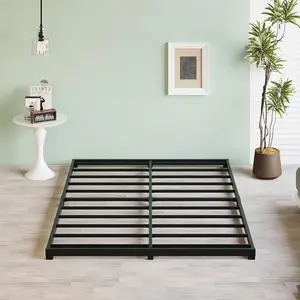 3 Inch Low Full Size Bed Frame Heavy Duty Metal Platform, No Box Spring Needed, Easy Assembly Mattress Foundation, No Noise, Black