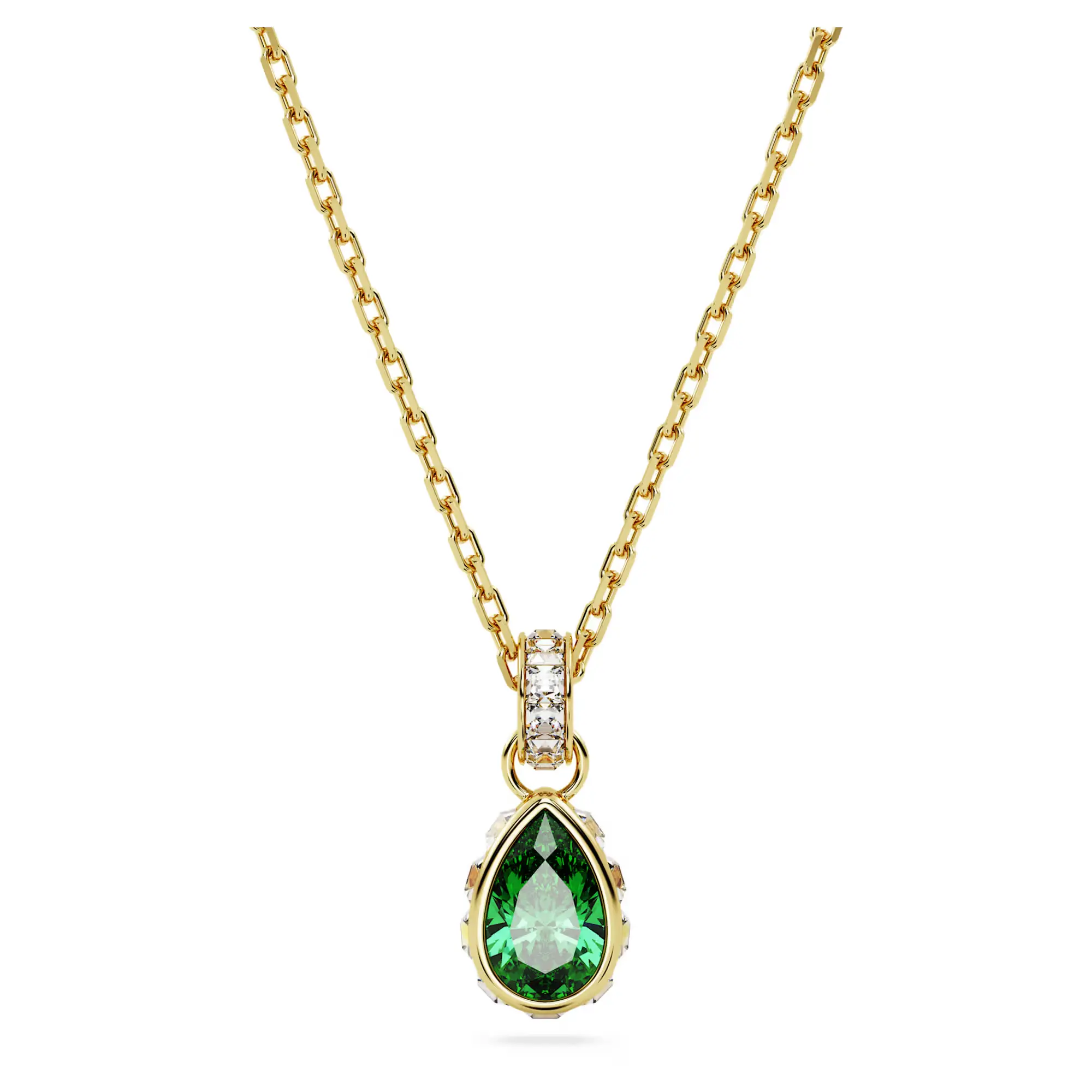 Swarovski Chroma Pendant - Pear Cut - Green - Gold-tone Plated 5648751