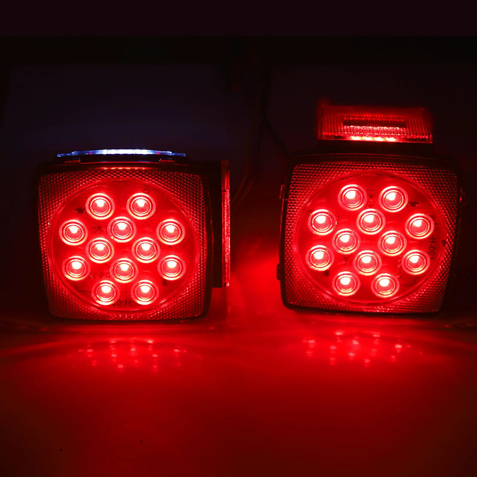 12V Magnetic Mount LED Trailer Lights - Submersible Square Tail Lights with Strong Magnet for Boat Truck RV | Waterproof