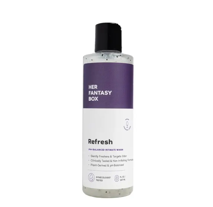 Her Fantasy Box | Refresh pH Balancing Shower Gel - Natural Feminine Hygiene Solution for Gentle Cleansing, Odor Control, and Skin Nourishment - pH-Balanced Formula for All Skin Types (8 oz)