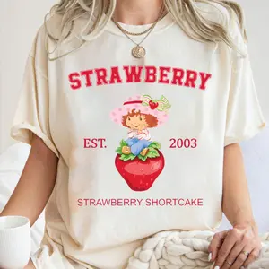 Adult Strawberry Shortcake Sweatshirt, Unisex Crewneck Jumper, Red Berry Dessert Clothing, Gift for HerHim, Foodie Apparel, Winter Fashion