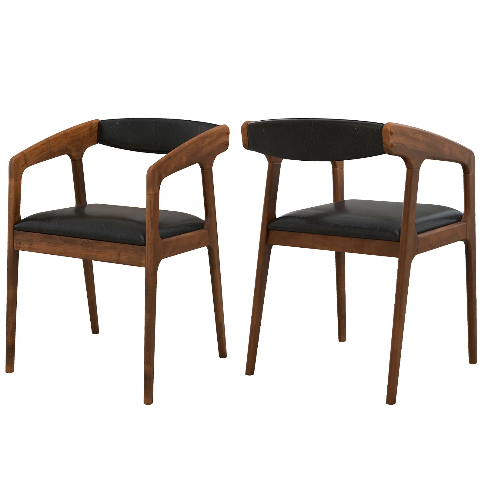COSTWAY - Upholstered Armchairs Set of 2 with Cozy Backrest and Padded Seat Cushion-Brown