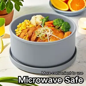4 Pieces Silicone Food Storage Containers with Lids, Leak-Proof Nesting Stackable Silicone Bento Boxes, BPA Free Reusable Silicone Food Storage Containers, Freezer Safe, Dishwasher Safe, SummerEssentials