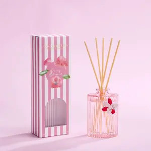 COCORRÍNA Reed Diffuser Set, 6.09 fl oz Peony Blossom Oil Diffuser with 8 Reed Sticks,