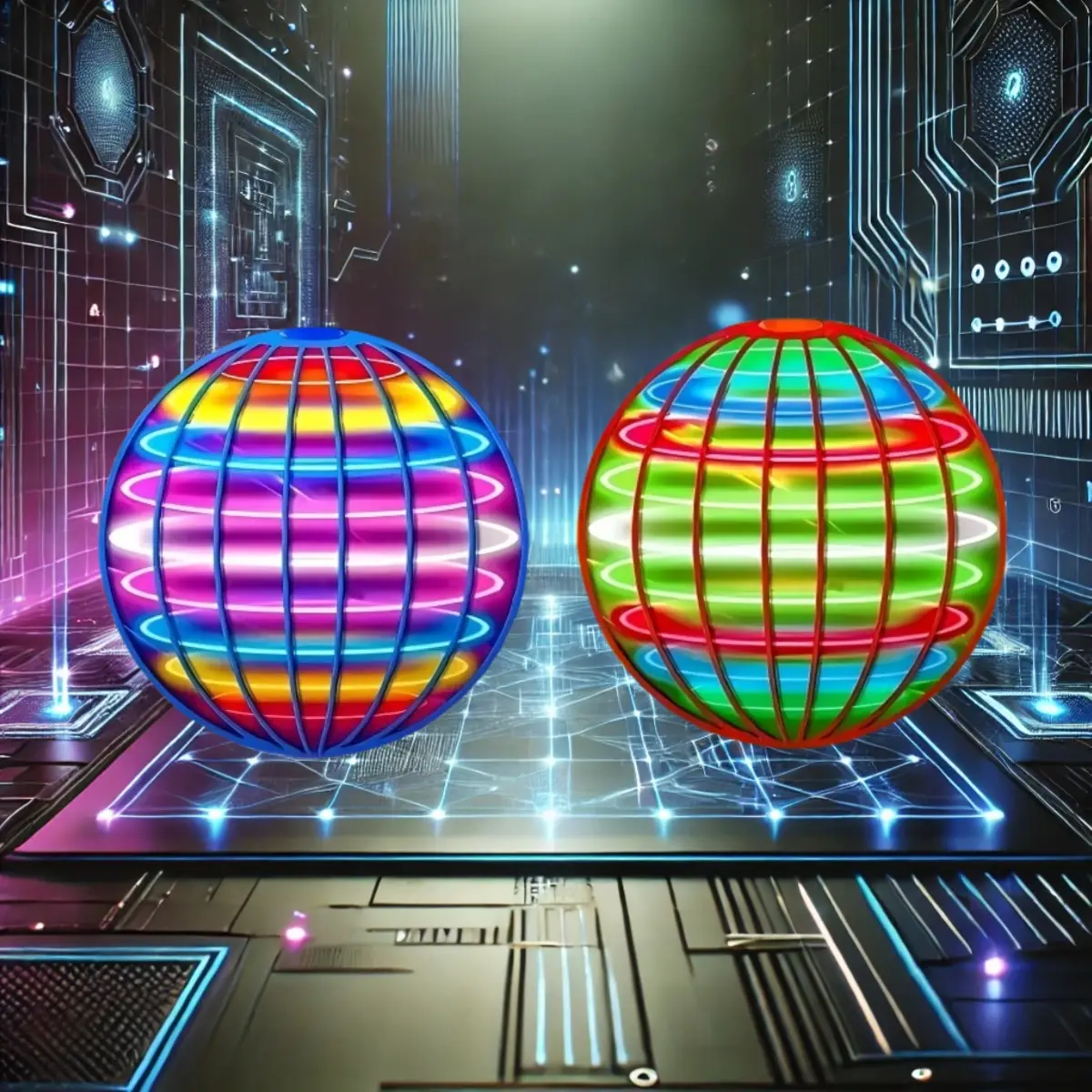 Neon Mini Hand Drone Toy Orb Flying Ball - Sensory Stress Relief Fidget Toys for Kids Teens Adults | Gesture Control Hover Games Indoor Outdoor | Birt