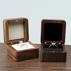 Lover Ring Display Box - Wooden Case for Jewelry Storage with Ring Display Feature Lightweight Organiser