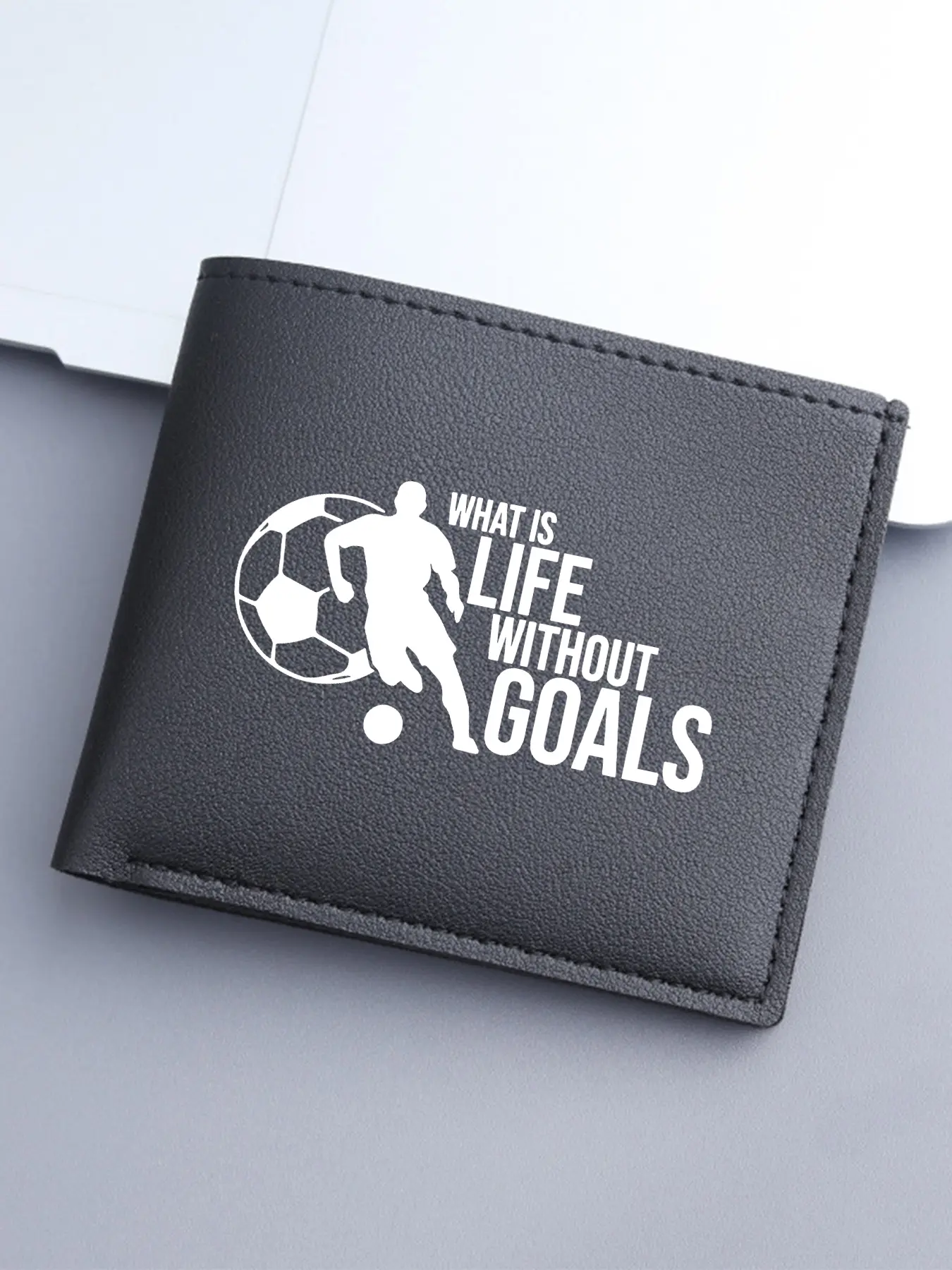 Kids Casual Football Fan Card Holder Pu Leather Wallet, Stylish & Practical Boys Purse, Ideal Gift for Football Lovers and Young Fans