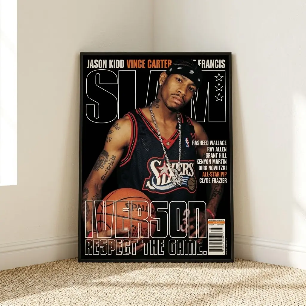 2000 May SLAM Magazine ALLEN IVERSON Philadelphia 76ers BubbaChuck Poster Print, Home Decor Gift