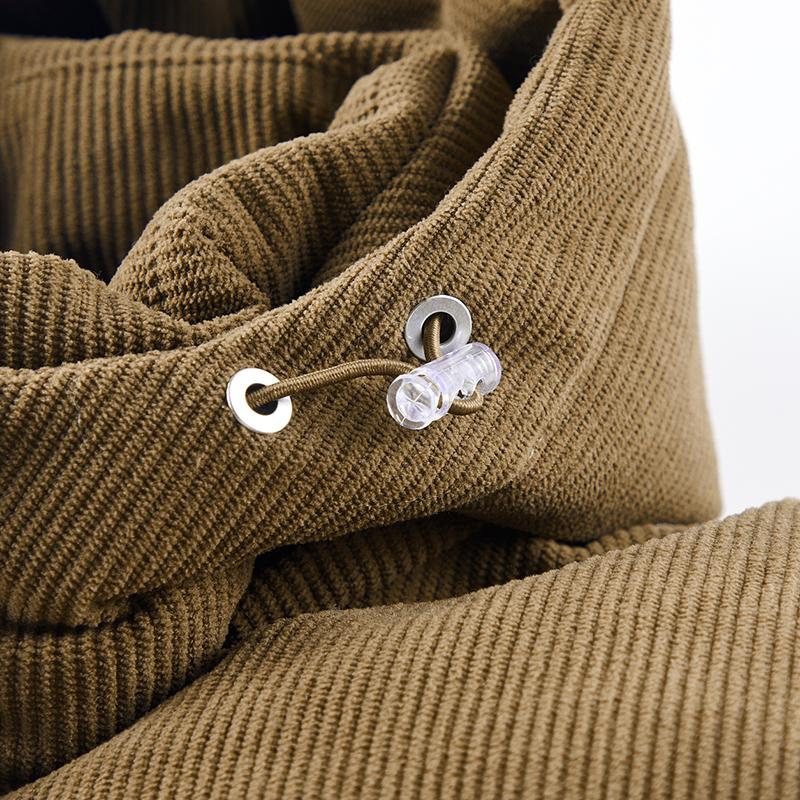 New autumn/winter loose thick corduroy jacket, windproof and cold-resistant bread jacket; retro color-block hooded windproof and cold-resistant warm jacket; men’s autumn/winter thick corduroy temperature-lock hooded casual jacket; casual warm hooded jacke