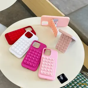 Dual-sided suction cup phone protective case with 4-in-1 multifunctional stand, no-residue anti-slip silicone phone case.