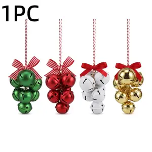 Grape Shape Bell Ornament Set, Vintage Metal Bells for Christmas Party Decor, Multi-Size Hanging Bells for Christmas Tree and Fireplace