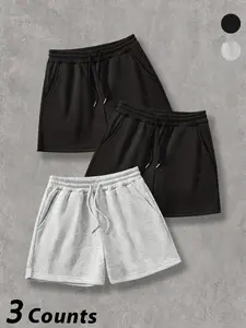 Women's Solid/Camo Print Drawstring Shorts, Casual Comfy Breathable Loose Shorts for Everyday Daily Wear, Ladies Bottoms for All Seasons