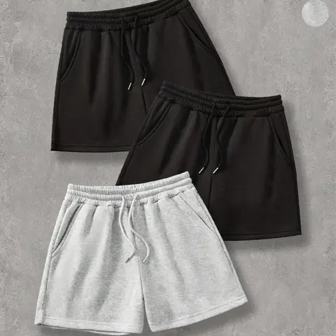 Women's Solid/Camo Print Drawstring Basic Fabric Shorts, Casual Comfy Breathable Loose Fit Shorts for Everyday Daily Wear, Ladies Bottoms Womenswear for All Seasons