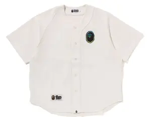 Bape Line Camo S/S White Baseball Jersey Size XXL