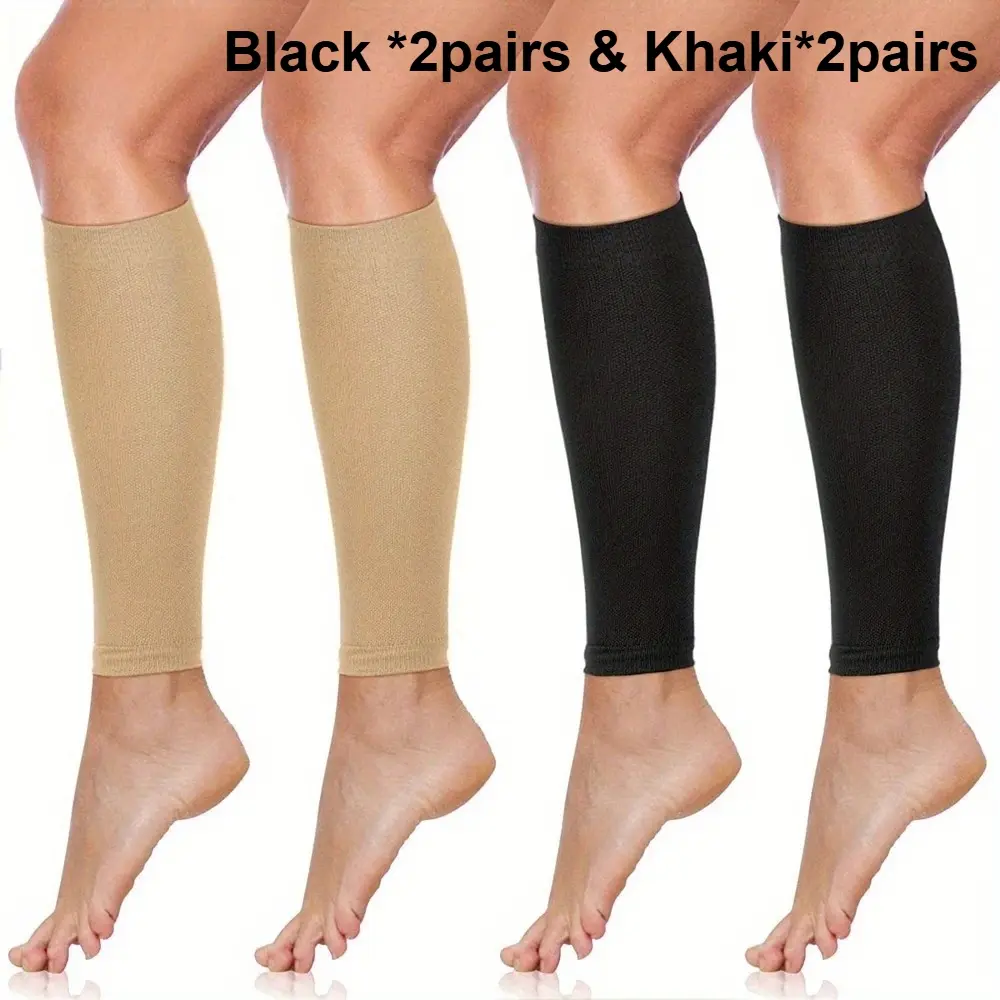 4 pairs-Black & Khaki