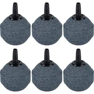 Aquarium 1.2 Inch Air Stone Ball Bubble Diffuser Release Tool for Air Pumps Fish Tanks Small Buckets and Koi Ponds, 6 Pack