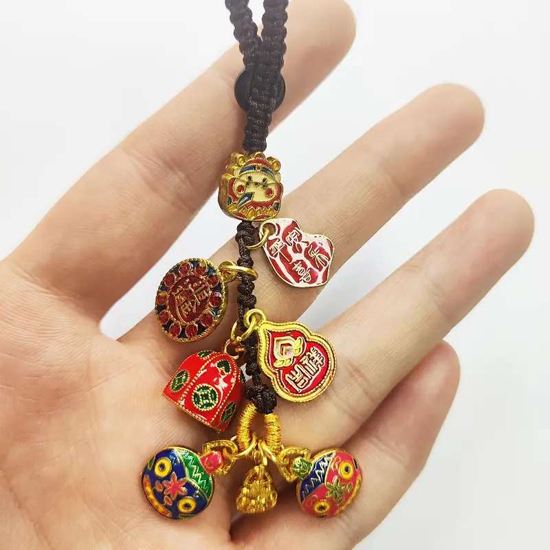 Lucky God Of Wealth Design Keychain, Stylish Keychain, Fashionable Alloy Keychain, Cute Alloy Keychain for Car Pendant, Bag Pendant Keychain, Fashion Accessories for Women & Men