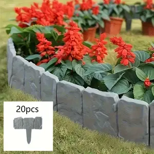 20-Piece Garden Edge Barrier Set, Plastic Garden Fence, Lawn Border, Fall Garden Decor, Easy Install Outdoor Vegetable Garden Landscape Divider
