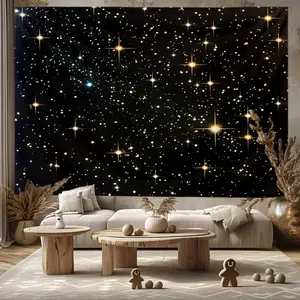 Starry Night Sky Backdrop Banner for Dreamy and Cosmic Home Decor - Suitable for Gifts, Party Background, Holiday Birthday Studio Props, Ideal Room Decorations