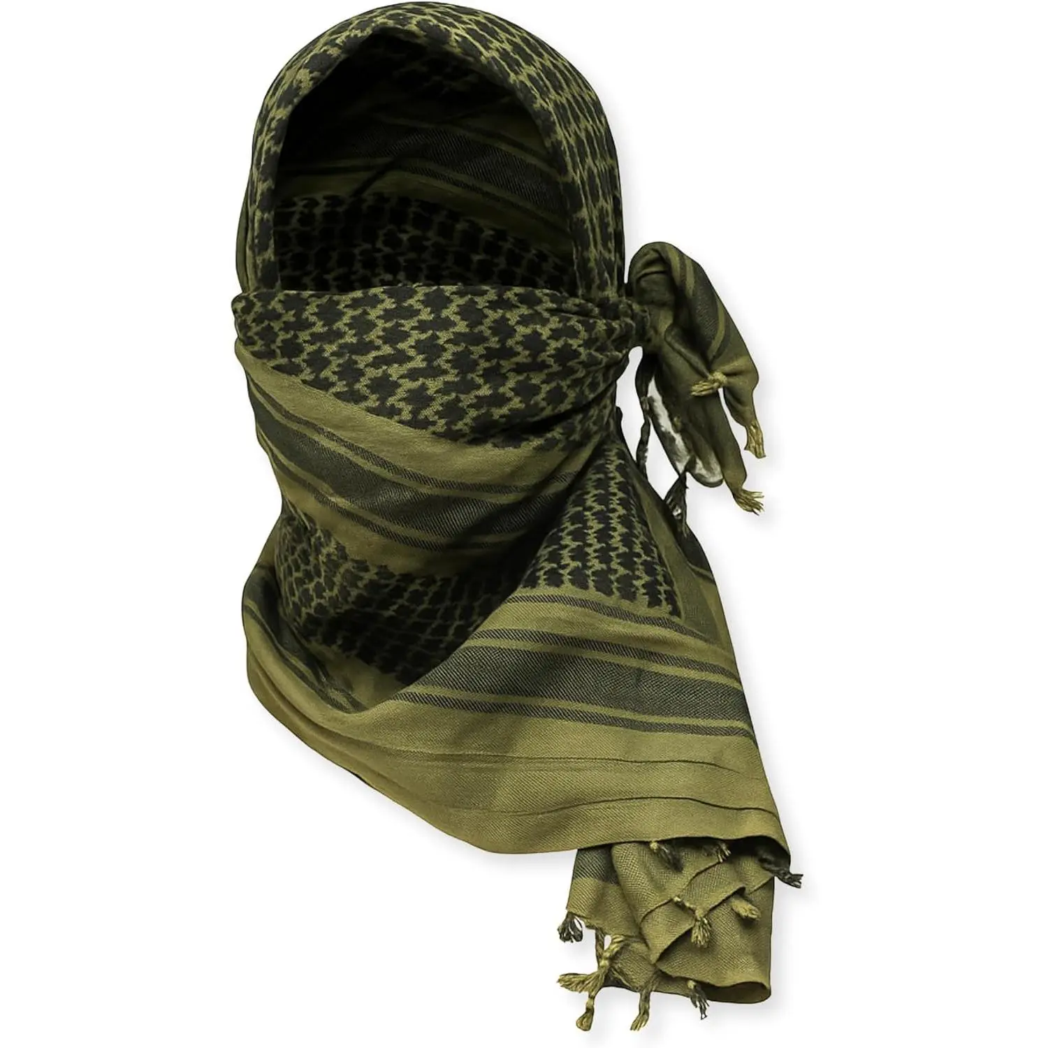 Shemagh Tactical Scarf, Middle Eastern Desert Hood, Bandana, Keffiyeh, Military Style, 100% Cotton, 42" x 42"Gift.