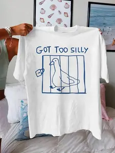 Tiktok Oversized Graphic T-Shirt, Loose Fit Cotton Fabric, Casual Home Wear, Fun and Comfortable, Perfect for Daily