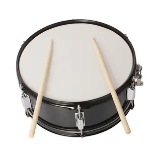 Flower Dance 14x5.5 Inches Professional Marching Snare Kit, Black Durable Metal Drums with Sticks, Strap & Wrench, Kids' Musical Instrument