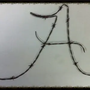 Customized Barbed Wire Art initial A