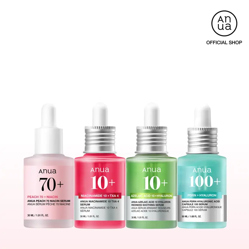 [Anua Official] Mix & Match Serum Set ｜Discoloration Pink Serum Duo for Brightening, Hyaluron Skin Barrier Duo for Sensitive and Dry Skin & Soothing Care, Power Trio Set for Glass and Glow Skin ｜ Dark Spot Serum, PDRN Serum, Azelaic Serum, Peach Serum