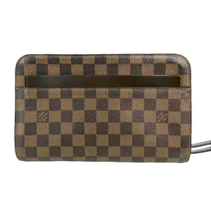 Pre-owned Louis Vuitton Leather Clutches & Wristlets Pochette Damier Ebene Clutch