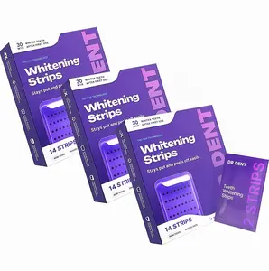 3 Botte DRDENT Purple Teeth Whitening Strips DC-7/21 Whitening Sessions - Safe for Enamel - Non Sensitive Teeth Whitening- Peroxide-Free Radiant