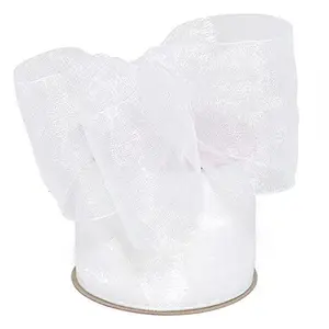 White Shimmer Sheer Organza Ribbon 1 1/2" X 25 Yards