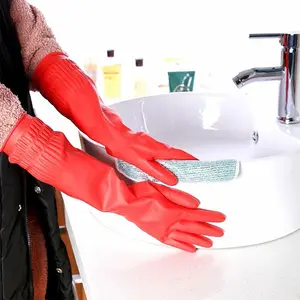 2 Pairs Warm Rubber Gloves, Winter Insulated Household Cleaning, Long and Short Gloves for Kitchen Dishwashing, Reusable Clean Gloves