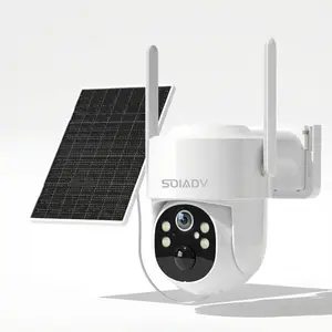 WiFi 6 Solar Security Camera Outdoor 2K Pan Tilt 360° View Wireless Home Surveillance with AI Human Vehicle Detection Color Night Vision, IP65 Waterproof, 2-Way Audio, Support SD/Cloud