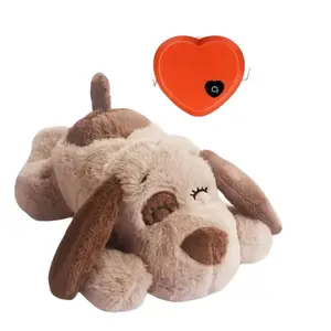 Puppy Heartbeat Toy Dog Anxiety Relief Calming Aid Puppy Heartbeat Stuffed Animal Behavioral Training Sleep Aid Comfort Soother Plush Toy For Dogs And Cats