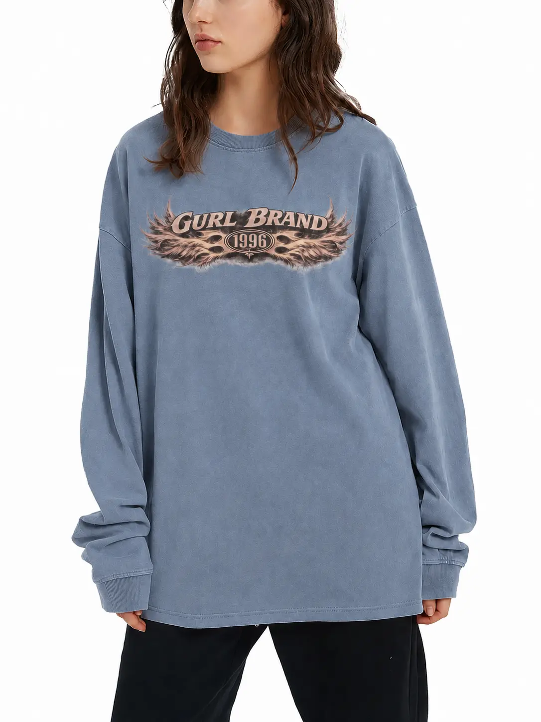 Unisex Phoenix ’96 Washed Long Sleeve 100% Cotton Graphic T-Shirt Streetwear