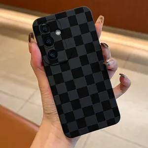 Chessboard Pattern Soft Tpu Protective Case Cover for Samsung S23/plus/ultra/fe Series, Birthday Gift, Perfect for Family and Friends