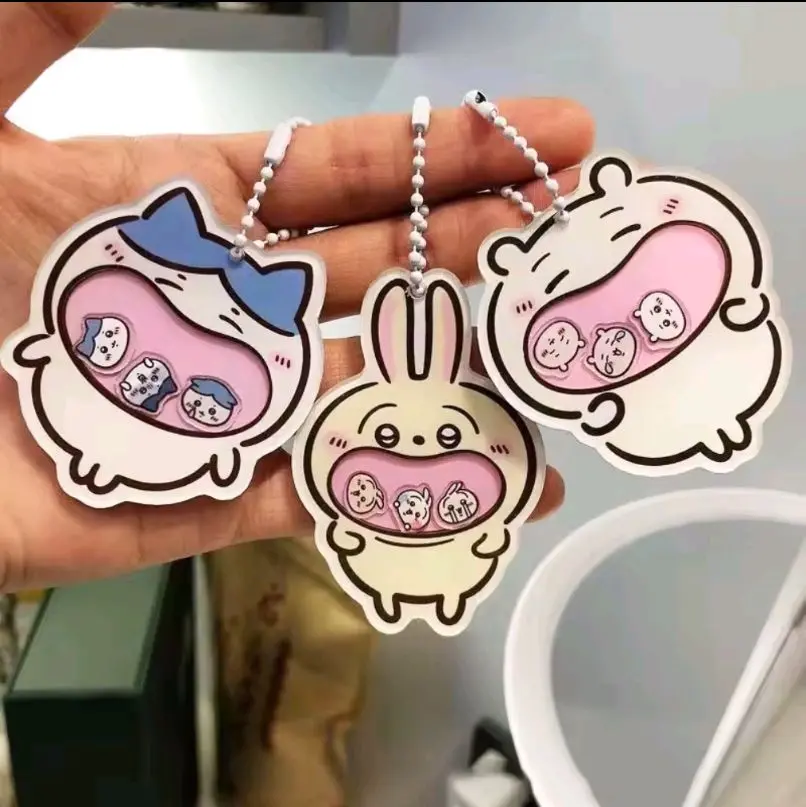 Cartoon Chikawa Shaker Pendant Keychain | Acrylic Usagi Hachiware Shaker Fun Bag Pendant Decoration Friend Gift