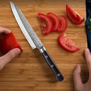 TUSKBLADE Hammer-Finished Utility Knife – 9Cr18MoV Core with Ebony Handle