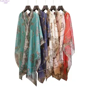 New Spring‑Summer Extended Chiffon Pearl‑Embellished Shawl Cape for Women, High‑End Thin Dual‑Purpose Sun Protection Wrap, Lightweight Breathable Decorative Outerwear, Versatile Accessory for Daily Styling, Travel Outfits and Beach Vacation Occasions
