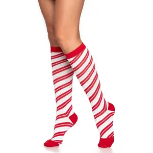 Candy Cane Knee Socks