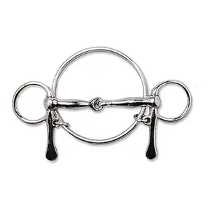 212 MAIN Stainless Steel Jointed Mouth Half Cheek Bit, 4.75 in. Dexter Ring Horse Driving Gear, 25409-4-3-4 Model