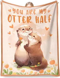 Girlfriend Gifts, Anniversary Blanket Gifts for Women her - 50" × 60" Otter Throw Blanket - Wife Girlfriend Boyfriend Birthday Gifts, Valentines Day Gifts for her, him, Men, Women