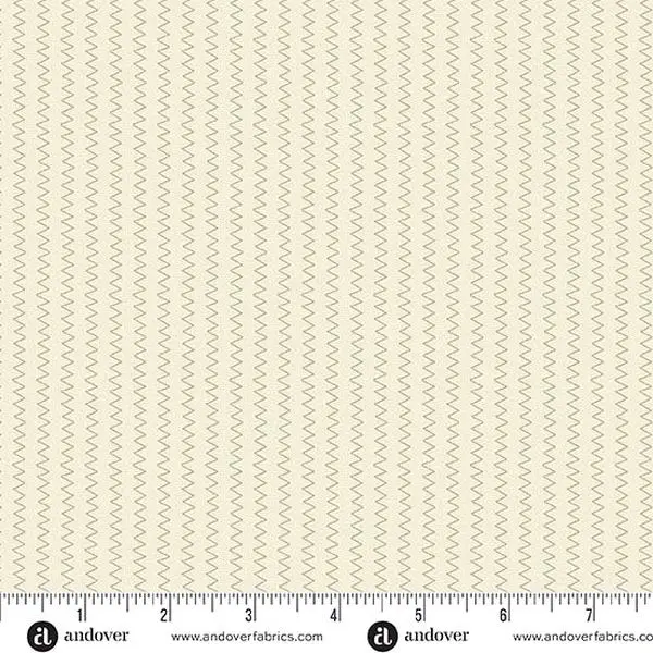 Fabric Andover Laundry Basket Quilts Limestone Zig Zag Sewing Bird by the Quarter Yard A-1606-L