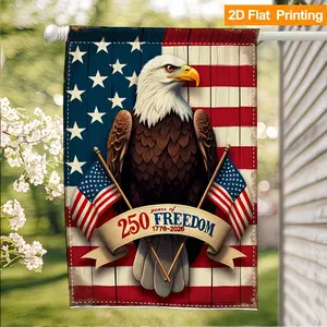 2D Flat, [2D Flat] Double Sided Garden Flag 12x18 Inch - Vintage American Independence Celebration Design, Outdoor Farmhouse Decor for Courtyard, Porch, Balcony - Gift for History Enthusiasts - USA Flag for 250th Anniversary Celebration (1776-2026)