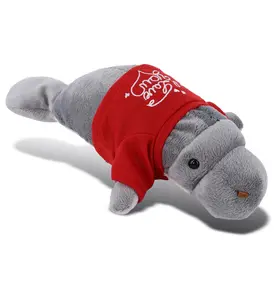 PLUSH I LOVE YOU RED SHIRT- WILD COLLECTION PLUSH - 9" GREY MANATEE