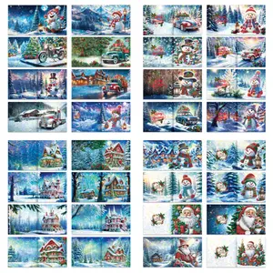 8PCS DIY Christmas Special Shape Gift Card Diamond Painting Greeting Card for Christmas New Year Gift