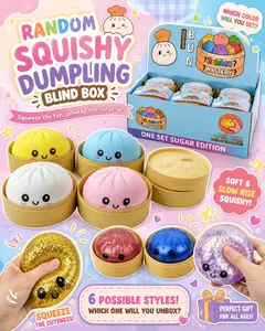Random Squishy Dumpling Blind Box – Cute Kawaii Stress Relief Fidget Toy