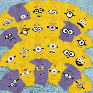 [FREESHIP] Personalised Minion Family Shirt, Couple Minions Shirt, Couple Shirt, Y2K Streetwear T-Shirt, Unisex Crew Neck, Vintage Hip-Hop Sports Graphic, Casual Cotton Fit, Soft Comfortable