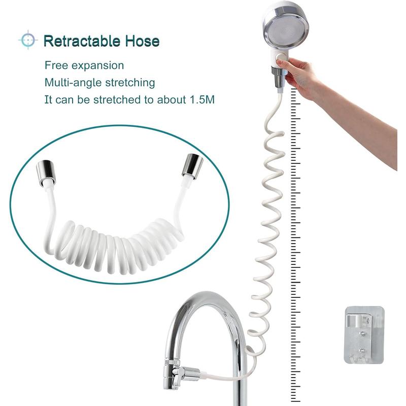 Sink Hose Sprayer Attachment for Faucet,Shower Head Sink Hose Attachment for Pets Dog Rinse, Hair Washing Rooms, Kitchens, Bathrooms, Laundry Rooms