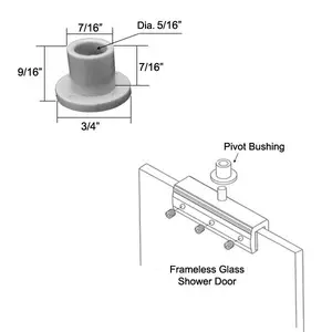 Gordon Glass® Shower Door Nylon Pivot Bushing for Frameless Pivot Shower Doors
